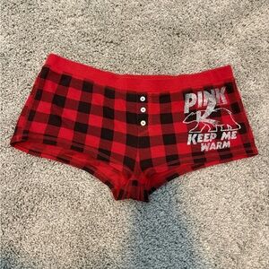 PINK Victoria's Secret Red Plaid Mini Shorts, Medium